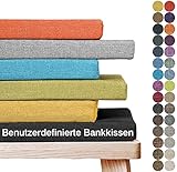 Bankauflage in Personalisierter Größe,Benutzerdefinierte Bankkissen für innen/außen,Maßgeschneiderte Bankpolster für Möbelkissen, Garten Terrassen Kissen, Erkerfenster-Kissen,50D Schwamm (Dicke:3cm)