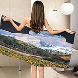 BAAROO Strandtücher, Schnee, Berge, Grasland, Landschaft, extra großes Handtuch, Mikrofaser, Badetuch für Spa, Schwimmer, Reisen, Camping, Gy 130 cm x 80 cm