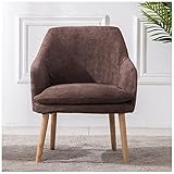 MBNKMEBU Sessel Wohnzimmer Ohrensessel, Sessel Esszimmer Akzentstühle Schlafzimmer Freizeitstühle Café Dessertgeschäft Buchbar Rezeption Verhandlungsbar Nordische Sofastühle Holz (Color : Bruin)