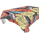 Wudan Retro-Tischdecke, Blumen und Vögel, rechteckig, 132 x 183 cm, Schutz, Tischläufer für Küche, Esszimmer, Buffet, Picknick, Innenbereich, rustikale Dekoration