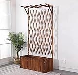 MIJIE Garten-Blumenregal Kletterpergola, Garten-Pflanzkasten, Trennwand-Blumenkasten im Freien, erhöhtes Garten-Blumenbeet, Gemüseblumen-Lagerregal (Brown 60 * 30 * 100cm)