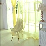AQ899 Voile Transparent Curtains Window Tulle Curtains 1 Panel Sheer Tulle Door Window Color Curtain Solid Scarf Panel Drape Home Decor Drapes for Bedroom Living Room 100x200cm