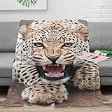 Tiger Kuscheldecke Fleecedecke, 3D Flauschige Weich Und Warm Microfaser Leichte Plüsch Wohndecke Sofadecke/Tagesdecke Für Sofa Und Bett 50x60inch(127x152cm)