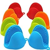 NEPAK 4 Paar Silikon Topflappen Ofen Mini Handschuhe,Silikonofen verdicken Topflappenhandschuhe,für Küche Kochen Backen