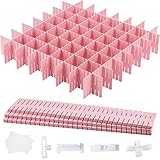LWAIX Schubladentrenner Verstellbar Schubladenteiler 16Stk Schubladeneinteiler Schubladen Organizer Für Schrank Unterwäsche Socken DIY Schreibtisch Organizer (rosa)