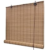 vidaXL Bambusrollo 150x160cm Braun Fensterrollo Sichtschutz Holzrollo Jalousie