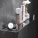 MAVNES Badezimmer Regal Schwarzgoldenes Badezimmerregal, wandmontiertes Aufbewahrungsregal aus Edelstahl 304, Kommode, Duschkabine, Toilettenregal Duschablage (Color : Chrome)