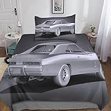 ASTG Fast & Furious 3D Bettwäsche Mikrofaser Charger Bettbezug-Set Kissenbezug 3 Teilig Mit Reißveschluss Bettwäsche Set Für Teen Jungen Und Mädchen Double（200x200cm）