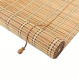 Natürliche Bambus-Rollo Raffrollo,Pavillon Patio Bambusjalousien Rollläden mit Haken,Sichtschutz Rollo für Fenster und Türen,für raumhohe Fenster/Restaurant/Korridor,Anpassbar (100x180cm/39x71in)