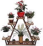 Vielseitiger dreieckiger Sukkulentenhalter aus Holz, Multifunktions-Blumenständer für den Balkon (44,5 x 9,8 x 33,5 Zoll)