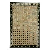 Casa Moro Mediterraner Gartentisch Mosaiktisch 120x80 cm grün terrakotta mit Eisen-Gestell H 73 cm Kunsthandwerk aus Marrakesch Dekorativer Balkontisch Bistrotisch Esstisch MT2117
