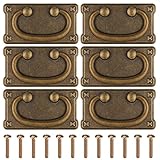 Kssvzz 6 Stück Schrankgriffe Vintage, Schubladengriff, Antik Schrankgriffe Vintage Griffe Bronze Schrank Tür Schublade Ziehen Knopf mit Schrauben Schrank Schublade für Schränke, Kommoden, Bücherregal