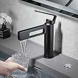 Schwarz Badarmatur Waschtischarmatur, Moderne Kreative Design, Bad Wasserhahn Mischbatterie Waschbeckenarmatur Bad Armatur für Badezimmer SHUNLI