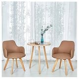 Tisch- und Stuhlset Esszimmerstuhl, 3er-Set, Balkon, Lounge-Sofa, nordisches Massivholz, runder Tisch, Café, Teeladen, Bibliothek, Schlafzimmer, Lounge, moderner minimalistischer Stil, Schönheitssalon