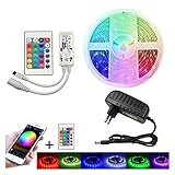 YOBAIH WiFi-Streifenlicht, 12 V, 5050, flexibles Band, RGB-Licht, WLAN-Fernbedienung, vollständiges Set, nicht wasserdicht, Lichtleiste (Farbe: wasserdicht, emittierende Farbe: 4)