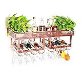 Kreative Weinregale stehend Holz auf einem Weinglashalter Vintage Champagnerglas Flaschenhalter Glasregal Metall Trinkgläser Halter Wanddeko Display Einheit 150C