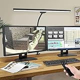 Led Schreibtischlampen-18w 96LEDs Tischlampe-Augenschutz-Dimmbar Schwannenhals-Berührungssteuerung Büro Architektenlampe - Leselampe mit Fernbedienung,einstellbare Dimmen & Farbtemperaturen,Timing