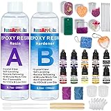 Epoxidharz und Härter-Set 500 ml, 2-teiliges selbstnivellierendes Gießharz-Starter-Set für Anfänger zum Gießen und Beschichten, Kunst, Schmuckherstellung, Basteldekoration