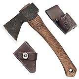 BeaverCraft Handgeschmiedetes Beil AX1 Campingaxt Freizeitbeil Axt Holz Spalten Outdoor Axt für Garten Universalaxt Spaltaxt Bushcraft Ausrüstung Kleine Axt mit Holzstiel