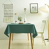 JIALIANG Table Cloth Waterproof Blau Grün 140x200cm Waschbare Tischdecke quadratisch wasserdicht pflegeleicht Gartenzimmer Tischdekoration Minze