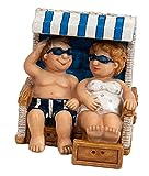 Deko Figur Polyresin Urlauberpaar im Strand-