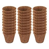 Kokosnuss-Töpfe für Pflanzen, 20 X 10 X 5, 30 Stück, Kokosnuss-Samen-Starter-Töpfe, Samenkeimung, Biologisch Abbaubare Kindergarten-Töpfe für Heimgarten-Werkzeug (braun)