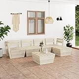 ZEYUAN 6-TLG. Garten-Paletten-Lounge-Set, Möbelsets, Gartenmöbel, Garten Lounge, Lounge Set, Loungemöbel Terrasse, Balkonmöbel, Gartenmöbelset, Terrassenmöbel, Imprägniertes Fichtenholz