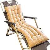 Sonnenliegen-Stuhlkissen für Terrassenmöbel, dickere, weiche, bequeme Baumwolle, Outdoor-Lounge-Stuhlkissen für draußen (kein Stuhl) (Champagner, 48 x 170 x 7,6 cm)