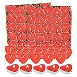 Kerzensets 100 Liebe Herz,Teelichter Rot Rauchfreie, Herzform Romantische Kerzens,Kerzen Deko Für Valentinstag, Vorschlag, Hochzeit,JubiläUm, Verlobung, Geburtstag,Weihnachten,Romantische Geschenke