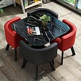 IWQHQXR Esstisch Set, Büro-Konferenzraum-Couchtisch mit 4 Stühlen, platzsparender 5-teiliger moderner Esstisch und Stuhl, Couchtisch, Konferenzraumtisch (Farbe: D) (Color : 4)