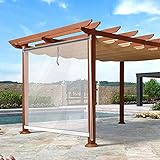 LSMKK Rollo Außenrollos Durchsichtig 70 90 110 130 150 cm, Terrasse Pavillon Balkon Flachdach Terrasse Restaurant wasserdichte Rollos Mit Beschlägen, HD Winter-Sommer-Vorhang