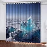 ONDIAN verdunkelungsvorhang ösen 140 x 117 cm(55 x 46 inch) Verdunkelungsvorhang mit Ösen Gardinen Schlafzimmer Ösenvorhang Blickdicht,2 Stück