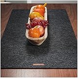 com-four® Premium Tischband aus Filz - Dekoration für die Festliche Tafel - Tischläufer als Tischdekoration - Lange, schmale Tischdecke, abwaschbar (Anthrazit)
