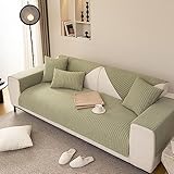 LJQAIZYL Sofabezug rutschfeste Sofaschoner für Hunde 1 2 3 4 Sitzer Couchbezug L Form Sofaüberwurf Ecksofa Sofahusse Chenille Sofa/Couch Überzug überwurfdecke/überwurfe Sofa Abdeckung,Green-90 * 180