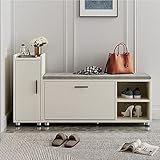 Schuhschrank, Aufbewahrungsbank, Schuhschrank mit Klappschubladen und Aufbewahrungsregalen, fasst bis zu 330 Pfund Schuhregal mit abnehmbarem Sitzkissen für den Eingangsbereich des Schlafzim