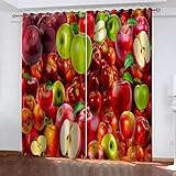 RANIEL Food Vorhang Blickdicht Gardinen mit Ösen Frutta 3D Druck Blickdichte Vorhänge Vorhang Verdunkelung Wärmeisolierend Wohnzimmer Schlafzimmer 2 Stück 140x175 cm (BxH)