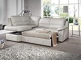 Cotta Ecksofa, Echtleder, Hellgrau, 240 x 84 x 165 cm