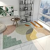 AU-OZNER Teppich Fell Gelber Teppich, Schall Isolierung des Bodens, wasch barer minimalisti scher Teppichwohnzimmer,Gelb,80x150cm