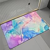 Badezimmerteppich Super Absorbierende Rutschfester Badematte, Badematten Badteppich 50x80cm Badvorleger Extra Schnelltrocknende Waschbare Badematte Home Rug, Badmatte Bodenmatte Floor Mat Mehrfarbig