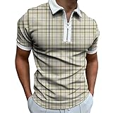 Shirts Herren Swing Kurzarm Shirts Lockere Frühjahr Luftige V-Neck Trainiere Polo Herren Moderne Baumwolle Bedrucken Khaki