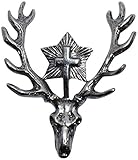 Hutanstecker Hubertus-Hirsch Hut-Anstecker Jagdabzeichen Jagd-Wander-Abzeichen Jäger Brosche Pin deer Hutschmuck für den Trachtenhut zum Jagen Hirschkopf Trachtenanstecker