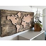 WINTINI Premium DIY-Wandbild - LED-Weltkarte aus Holz - Wanddekoration beleuchtet - hochwertiger Bausatz - ideales Geschenk für Reiseliebende - handgefertigte Dekoration - Made in Austria