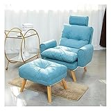 GARAJONAY Sofa Lazy Stuhl,Relaxsessel mit Liegefunktion Bequemer Klappstuhl,Schreibtisch Stuhl Unterhaltung und Freizeit Sofa Sessel mit Fußstütze(Color:Blau)