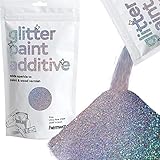 Hemway Silber Holographic Glitter Additive Farbe 100g / 3,5 Unzen für Acryl Latex Dispersionsfarbe - Interior & Exterior Wand, Decke, Holz, Lack, Totes flach, Matt, Glanz, Satin, Seide