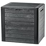 KADAX Gartenkiste, Aufbewahrungsbox aus Kunststoff, Gartentruhe für Aufbewahrung von Kissen, Kinderspielzeug und Sitzauflagen, Gartenbox für Garten und Terrasse (140L, Anthrazit)