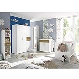 Babyzimmerset Sienna 8tlg weiß matt asteiche Komplett Set mitwachsend Gitterbett