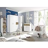 Babyzimmerset Sienna 8tlg weiß matt asteiche Komplett Set mitwachsend Gitterbett