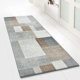 Floordirekt Teppich-Läufer Lucano 80 x 400 cm, Braun - Moderner Wohnteppich für Flur, Küche, Schlafzimmer - Meterware - rutschfest, robust & pflegeleicht