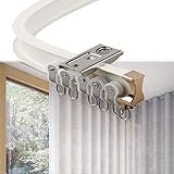 Weiße Decken-Vorhangschiene, Flexible Und Biegbare Decken-Vorhangschiene, Für Schlafzimmer, Wohnzimmer, Fenster、RV-Raumteiler, Gebogene Vorhangschiene Mit Stummen Laufrollen (Color : White, Size : 5