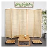 YJEUZCD Raumteiler, Beweglich Bambus Handgewebt Dekorativ Sichtschutz, Freistehend Klappbar, Aufklappbar Arbeitszimmer Schlafzimmer Teiler, 150cm Hoch (Farbe : Natural, Größe : 40cm-5pcs)